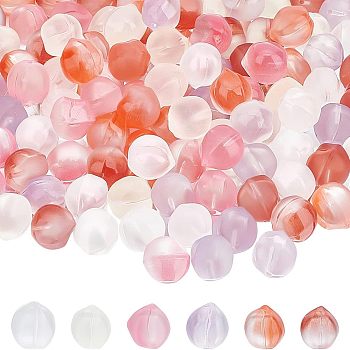 Nbeads 120Pcs 6 Colors Glass Beads, Nuggets, Half Drilled, for DIY Hair Accessories, Mixed Color, 13x12x11.5mm, Hole: 1.2mm, 20pcs/color