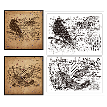 PVC Stamps, for DIY Scrapbooking, Photo Album Decorative, Cards Making, Stamp Sheets, Film Frame, Raven, 21x14.8x0.3cm
