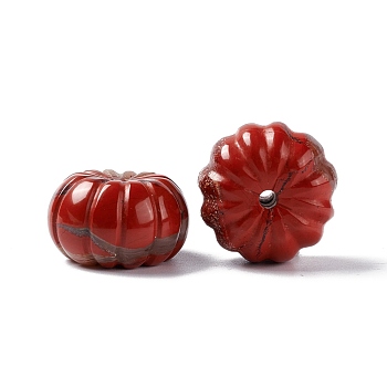 Natural Red Jasper Beads, Pumpkin, 25x18mm, Hole: 3.2mm