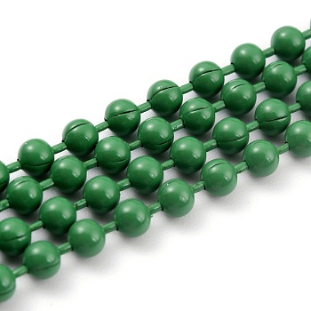 Handmade Brass Ball Chains, Soldered, with Spool, Green, 2.5mm, 32.8 Feet(10m)/roll