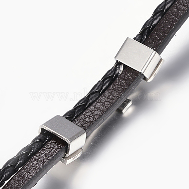 Кожаные браслеты плетеного шнура(X-BJEW-E324-A05)-3