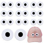 20Pcs Eyes Polyester Embroidery Iron on/Sew on Patches, Costume Accessories, White, 35mm(DIY-GA0010-06A-01)