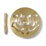 Brass Incense Press Mold, Lotus Incense Making Tool, Chinese Traditional Style, Home Teahouse Zen Buddhist Supplies, Lotus Pattern, Finished: 59.5x43.5mm(AJEW-WH0258-405B)