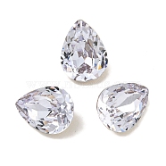 Glass Rhinestone Cabochons, Flat Back & Back Plated, Faceted, Teardrop, Alexandrite, 8x6x4mm(RGLA-L029-19C-283)