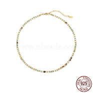 Natural Amazonite Beaded Necklaces for Women, with 925 Sterling Silver Findings, 15.75 inch(40cm)(LM9540-1)