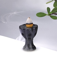 Cup Shape Ceramics Ornaments Backflow Incense Mini Incense Burner Decorative Gifts, Coconut Brown, 38.5x51mm, Hole: 6mm(JX864A)