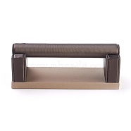 PU Leather Ring Displays, with Wood, Gray, 14.1x4.1x4.7cm(RDIS-L003-02)