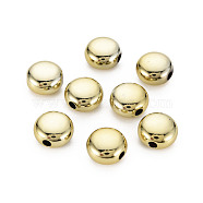 UV Plating Acrylic Beads, Flat Round, Gold, 12.5x12x7.5mm, Hole: 2.5mm(PACR-T005-10)