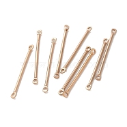 Ion Plating(IP) 304 Stainless Steel Connector Charms, Bar Links, Rose Gold, 25x2.5x1.2mm, Hole: 1.2mm(STAS-Q323-06C-RG)