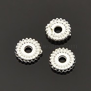 Disc Plating Zinc Alloy Spacer Beads, Silver Color Plated, 7x2mm, Hole: 1.5mm(PALLOY-N0101-07S)