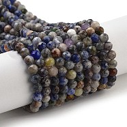 Natural Sodalite Beads Strands, Faceted, Round, 4.5mm, Hole: 0.9mm, about 85pcs/strand, 15.12''(38.4cm)(G-G140-A10-05)