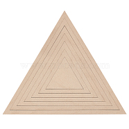 Poplar Wood Sheets & Rings, for Clay Plate Guide, Triangle, PapayaWhip, 8~26x9~30x0.45cm, 7pcs/set(DIY-WH0530-14)