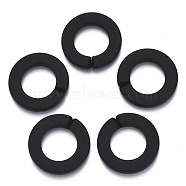 Opaque Spray Painted Acrylic Linking Rings, Quick Link Connectors, for Rolo Chains Making, Ring, Black, 31.5x4.5mm, Inner Diameter: 18mm, about 187pcs/500g(OACR-S021-73A-C01)
