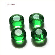 Imitation Austrian Crystal Beads, Grade AAA, Faceted, Flat Round, Green, 8x4mm, Hole: 0.9~1mm(SWAR-F065-8mm-15)