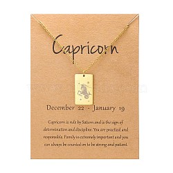 Twelve Constellations Pendants Necklaces, Stainless Steel Necklaces, Golden, Capricorn, 15.75 inch(40cm)(PW-WG2D875-05)