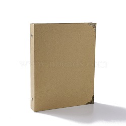 DIY Hardcover Paper Scrapbook Photo Album, with Black Inner Paper, Rectnagle, BurlyWood, 26.5x21x4.2cm, 30 sheeets/book(DIY-A036-06B)