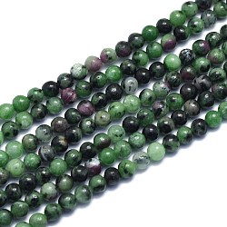 Natural Ruby in Zoisite Beads Strands, Round, Alice Blue, 4.5mm, Hole: 0.7mm, about 86pcs/Strand, 15.55 inch(39.5cm)(G-K310-C10-4.5mm)
