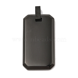 304 Stainless Steel Stamping Blank Tag Pendants, Rectangle Charm, Black, 41x20x6mm, Hole: 3x3mm(STAS-G346-03EB)