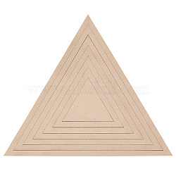 Poplar Wood Sheets & Rings, for Clay Plate Guide, Triangle, PapayaWhip, 8~26x9~30x0.45cm, 7pcs/set(DIY-WH0530-14)