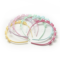 Plastic Hair Bands, with Rhinestones, Flower, Mixed Color, 115~120mm(OHAR-T003-01)