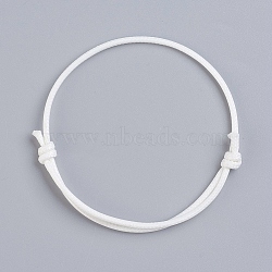 Korean Waxed Polyester Cord Bracelet Making, White, Adjustable Diameter: 40~70mm(AJEW-JB00011-03)