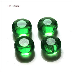 Imitation Austrian Crystal Beads, Grade AAA, K9 Glass, Faceted, Flat Round, Green, 8x4mm, Hole: 0.9~1mm(SWAR-F065-8mm-15)