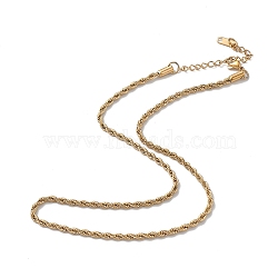 Ion Plating(IP) 304 Stainless Steel Rope Chain Necklace for Men Women, Golden, 15.98 inch(40.6cm)(NJEW-K245-023A)