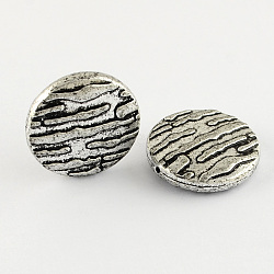 Flat Round Antique Acrylic Beads, Antique Silver Plated, 28x8mm, Hole: 2mm, about 149pcs/500g(PACR-S209-57AS)