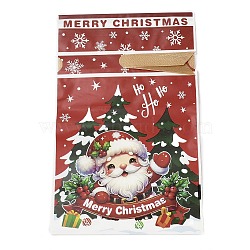 Christmas Santa Claus Plastic  Packing Pouches Drawstring Bags, Rectangle, FireBrick, 23x15x0.01cm(ABAG-Q053-05B)