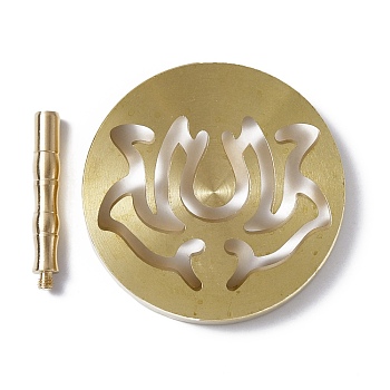 Brass Incense Press Mold, Lotus Incense Making Tool, Chinese Traditional Style, Home Teahouse Zen Buddhist Supplies, Lotus Pattern, Finished: 59.5x43.5mm