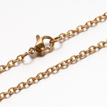 304 Stainless Steel Cable Chain Necklaces, with Lobster Claw Clasp, Golden, 17.7 inch(45cm)