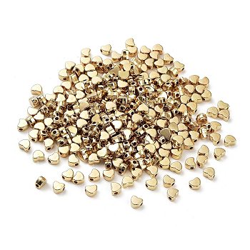 CCB Plastic Beads, Heart, Golden, 5.5x6.5x3.5mm, Hole: 1.8mm