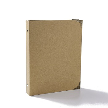 DIY Hardcover Paper Scrapbook Photo Album, with Black Inner Paper, Rectnagle, BurlyWood, 26.5x21x4.2cm, 30 sheeets/book