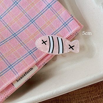 Cute Acrylic Hair Clips, Hair Accessories for Girls Women, Fish, Pink, 50mm