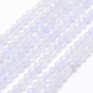 2mm Thistle Round Blue Lace Agate Beads