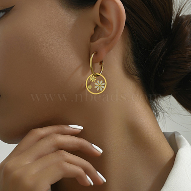 Stainless Steel Enamel Hoop Earrings(GD4383)-3