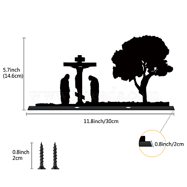 Tree & Human & Cross Pattern Iron Mailbox Frame(DIY-WH0262-003)-2