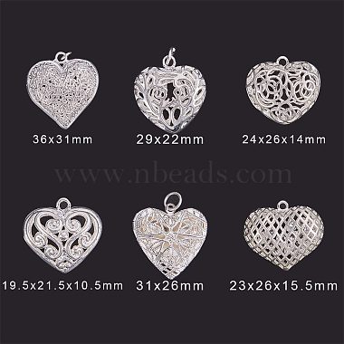 Brass Filigree Heart Pendants(KK-PH0034-41)-2