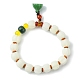 Bracelet extensible en perles de jade et de bois de bodhi(BJEW-R310-02)-1