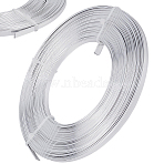 1 Roll Anodized Aluminum Wire, Bendable Metal Craft Wire, Flat Craft Wire, Bezel Strip Wire for Cabochons Jewelry Making, Silver, 5x1mm, about 32.8 Feet(10m)/roll(AW-BBC0001-01E)