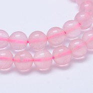 Natural Madagascar Rose Quartz Beads Strads, Grade AA, Round, 8mm, Hole: 1mm, about 48pcs/strand, 15~16 inch(G-D653-8mm)
