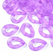 Transparent Acrylic Linking Rings, Quick Link Connectors, for Curb Chains Making, Frosted, Twist, Medium Orchid, 30x21x6mm, Inner Diameter: 16x8mm(OACR-S036-001B-K07)