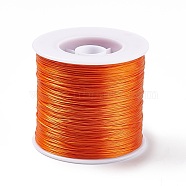 400M Flat Elastic Crystal String, Elastic Beading Thread, for Stretch Bracelet Making, Orange, 0.2mm, 1mm wide, about 446.81 Yards(400m)/Roll(NWIR-F011-03G)