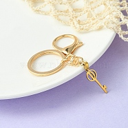 304 Stainless Steel Initial Letter Key Charm Keychains, with Alloy Clasp, Golden, Letter D, 8.8cm(KEYC-YW00004-04)