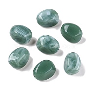 Opaque Acrylic Beads, Two Tone Color, Nuggets, Teal, 23x19x16mm, Hole: 2.2mm, about 134pcs/500g(OACR-N137-36G)