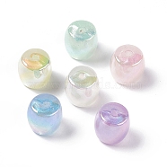 Opaque Acrylic Beads, AB Color, Macaron Color, Barrel, Mixed Color, 15.5x16.5mm, Hole: 3mm(OACR-C009-01)