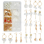 SUNNYCLUE DIY Pedal Drop Earring Making Kits, Including Leaf & Petal Acrylic & Brass & Alloy 304 Stainless Steel Pendants, Glass & Acrylic Pearl Beads, Brass Earring Hooks & Stud Earring Findings, Golden(DIY-SC0019-76)