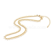 Brass Pendant Necklaces, with Curb Chains, Star & Moon, Golden, 15 inch(38cm)(NJEW-JN03413)