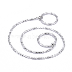 304 Stainless Steel Dog Choke Chain Collar, Snake Chain Collar Choker, for Training Walking, Stainless Steel Color, 14.37 inch(36cm), 2.3mm(STAS-K201-03C-P)