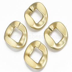 Opaque Spray Painted Acrylic Linking Rings, Quick Link Connectors, for Curb Chains Making, Twist, Gold, 40x32x10mm, Inner Diameter: 22x18mm(X-OACR-S021-63A-B01)